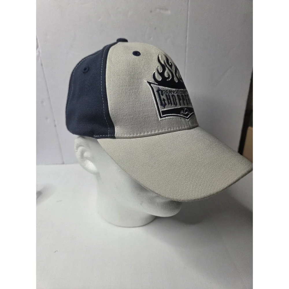 Orange County Choppers Hat Navy Grey Flame‎ Embroidered Bio-Domes Cap One Size